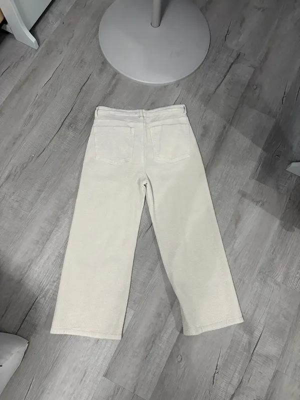 Altrd State Cream Corduroy Wide Leg Jeans - Image 3