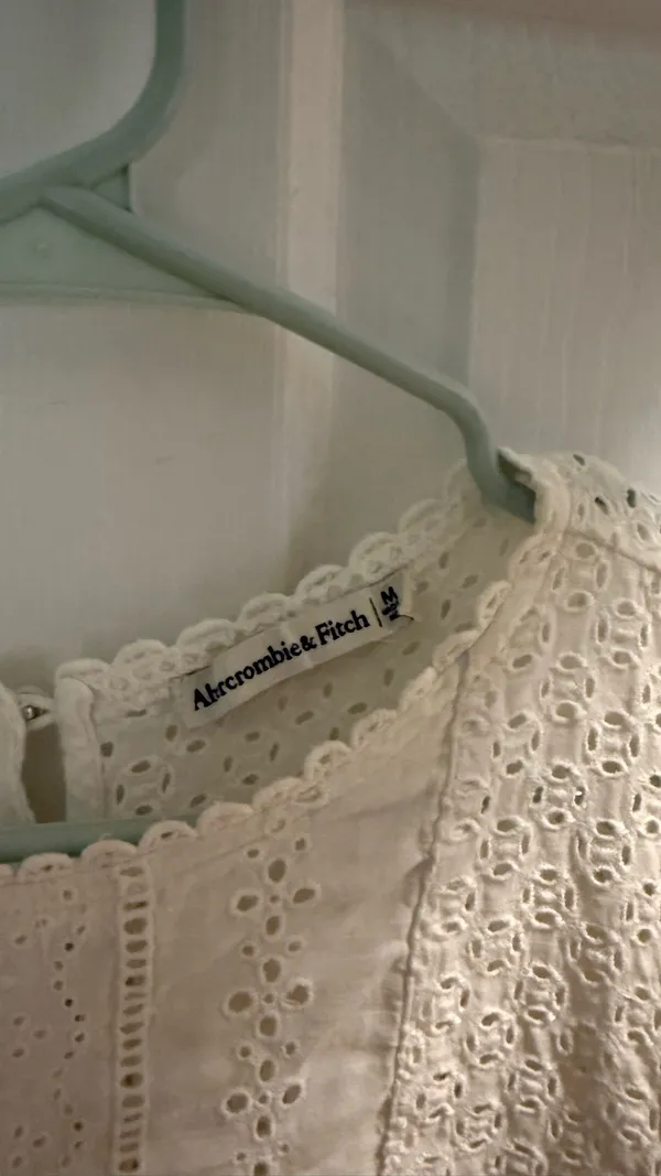 White Abercrombie Eyelet Top - Image 3
