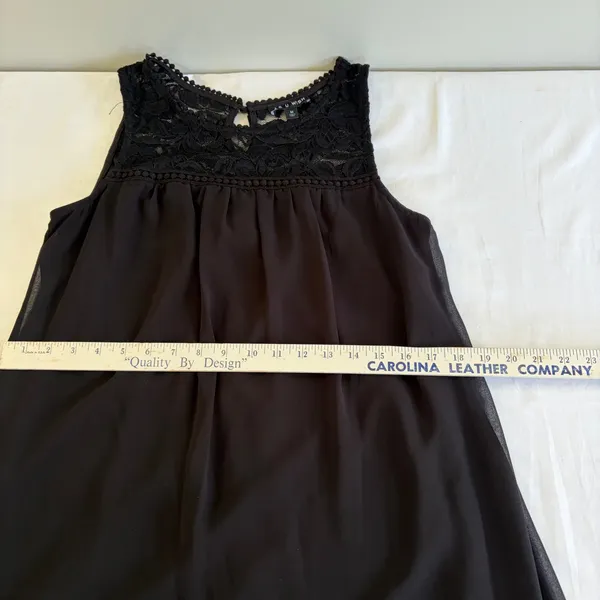As You Wish Black Lace Chiffon Mini Dress Bohemian Parisian Dress Pompom Medium‎ - Image 10