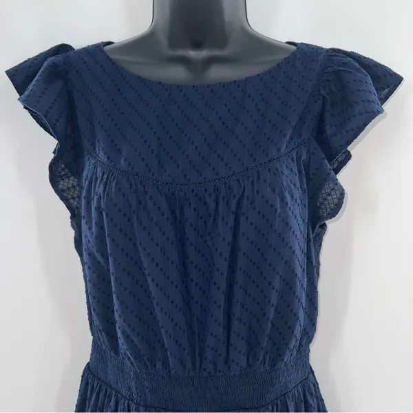 LOFT Outlet Navy Blue Swiss Dots Sleeveless Mini Dress Size M - Image 2