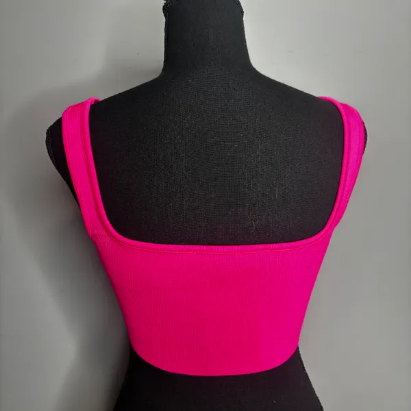 ZARA Tops Square Neck Crop Top Pink - Image 3