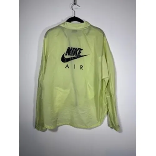 NIKE AIR Full Zip Running Windbreaker‎ Jacket XL Neon Yellow Green Athletic Y2K - Image 4