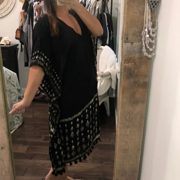 Love stitch one size black oversized kimono dress - Image 2