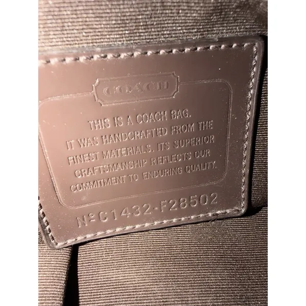 Coach Shoulder Bag‎ F28502 Signature Stripe Brown Canvas Leather Crossbody Y2K - Image 9