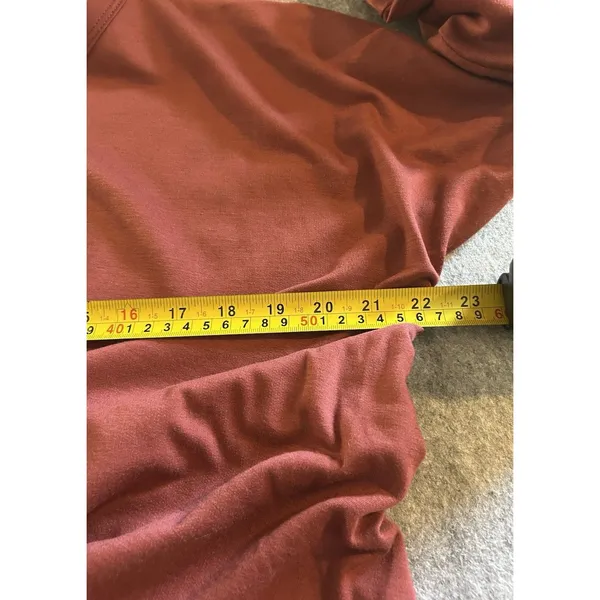 Andree by Unit Brick Red Knotted-Front Long Sleeve Knit Top M, Soft Comfy Casual - Image 7