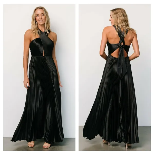Baltic Born Sandra Pleated Maxi Dress Criss Cross New Without Tags - Image 2