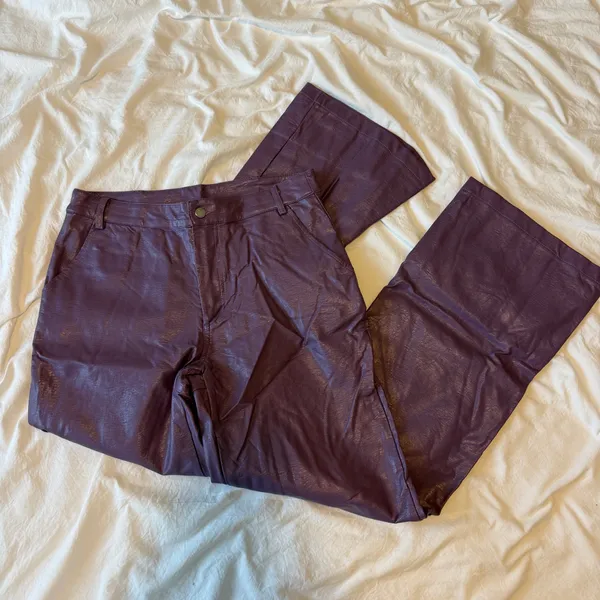 Princess Polly Purple Leather Pants - Image 2