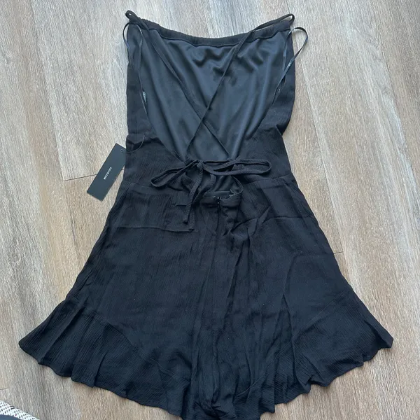 Lulus Black Open Back Romper - Image 2