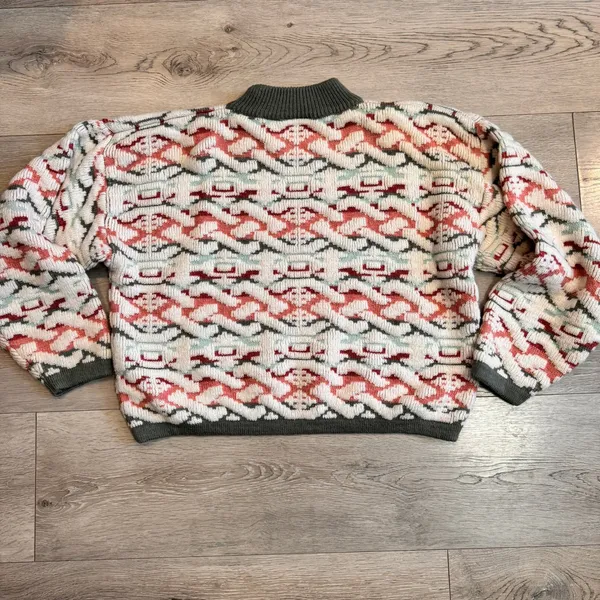Vintage Tarazzia Mock Neck Geometric Print Knit Sweater Womens Size Medium M‎ - Image 2