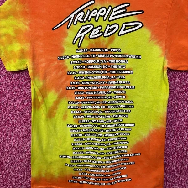 Trippie Redd Life's A Trip Tour tie dye Tee size small - Image 4