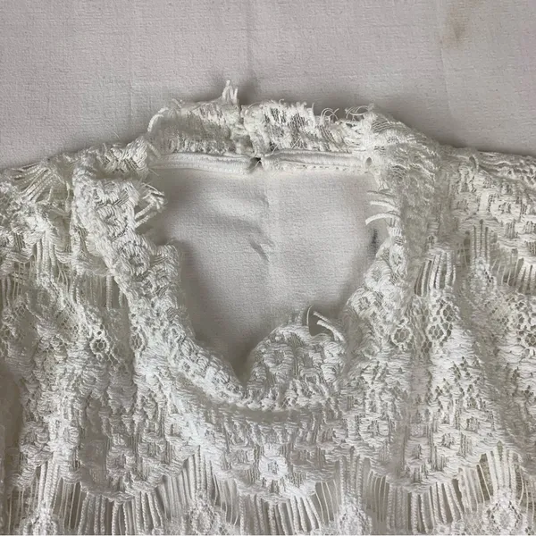 Free People size medium white lace mini dress new bridal anthro open back - Image 10