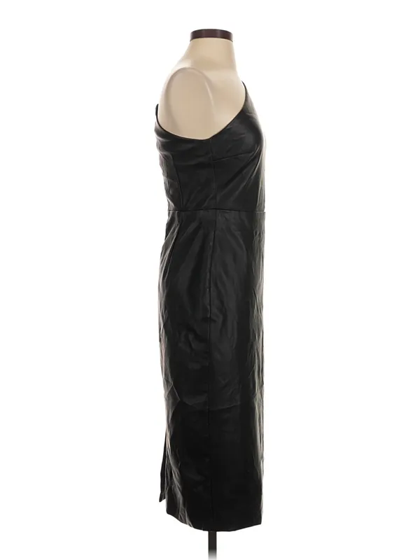 Bardot x Anthropologie Oriella Vegan Leather One Shoulder Midi Dress Size S - Image 4