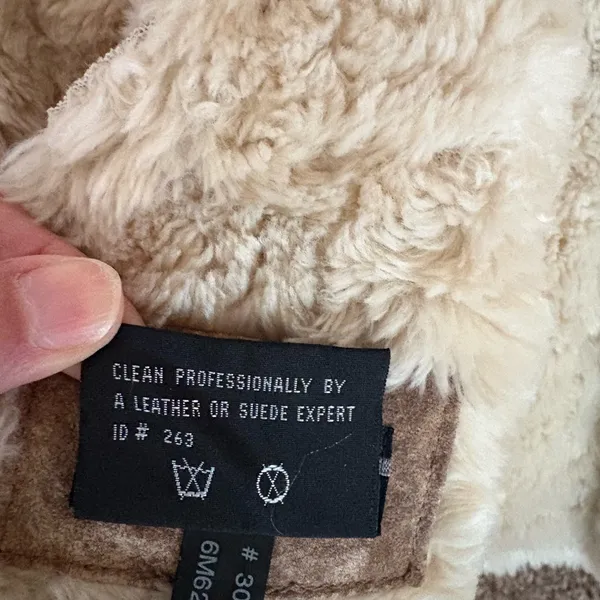 Women’s Brown Shearling Suede Jacket - Image 4