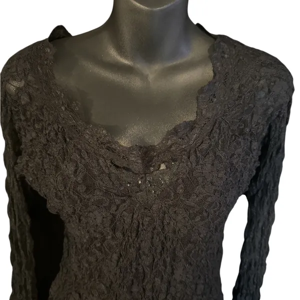 vintage victoria secret moda international size L Elegant Black Lace Women's Top - Image 2