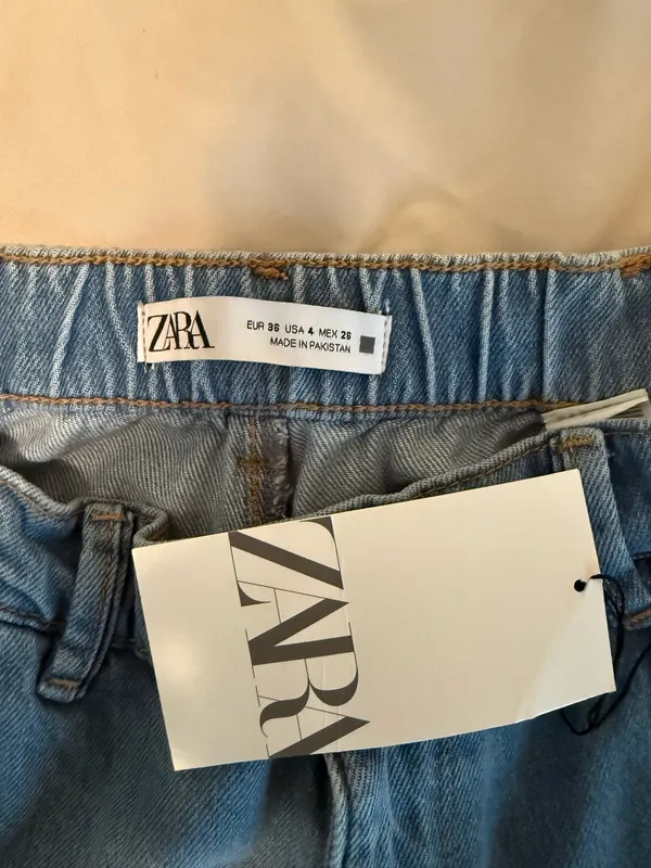 NWT Zara Light Blue High-Rise Relaxed Carrot style Jeans - Image 8