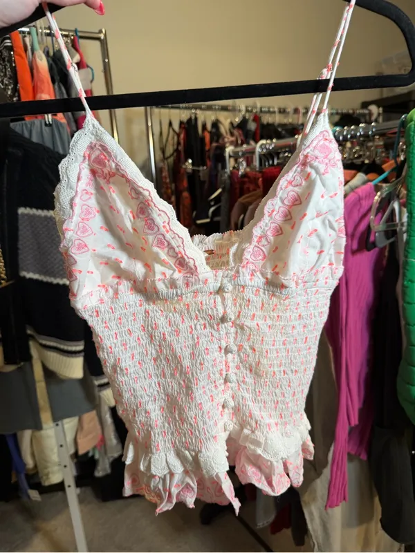 Free people love letter tank pink medium $128 NWT - Image 4