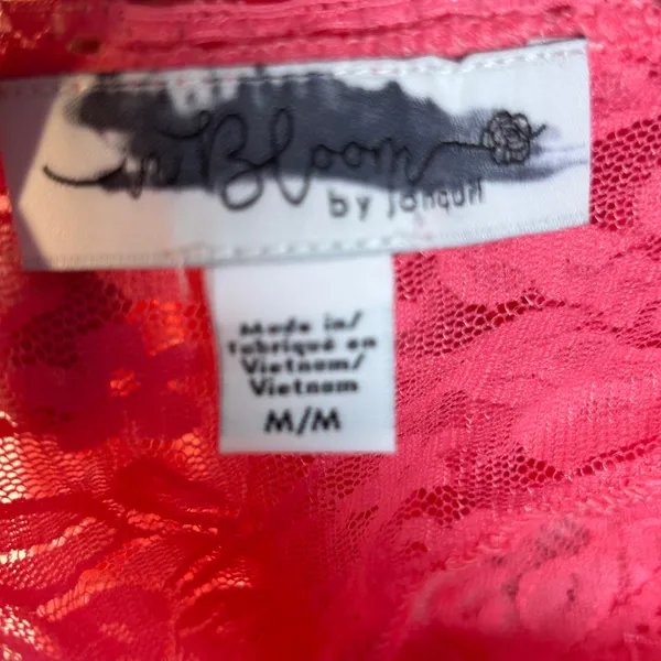 In Bloom by Jonquil Pink Lace Halter Teddy Bodysuit Thong Medium Valentines Day‎ - Image 6