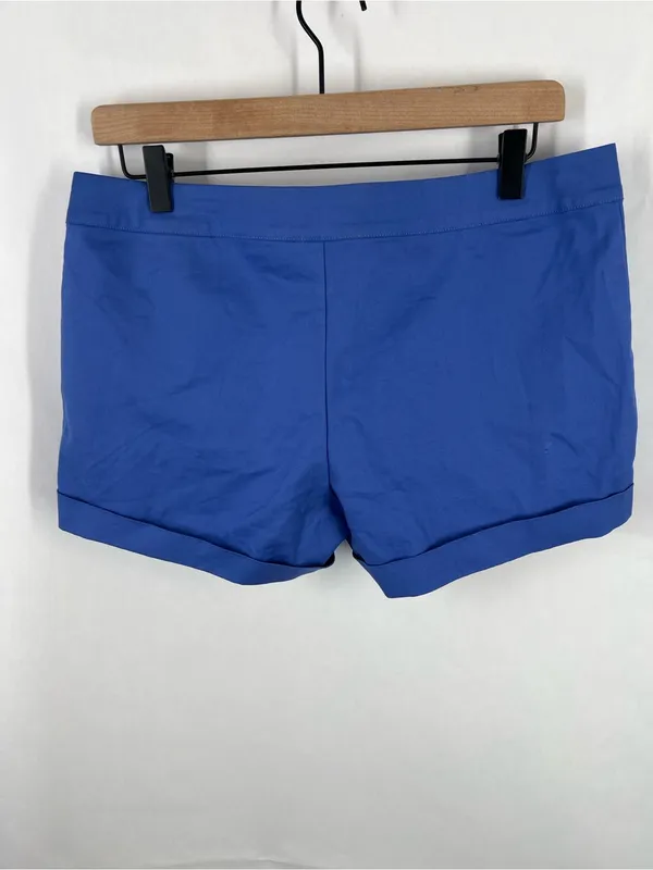 Adidas Originals Chino Shorts Blue Cuffed Trefoil Size Small - Image 5