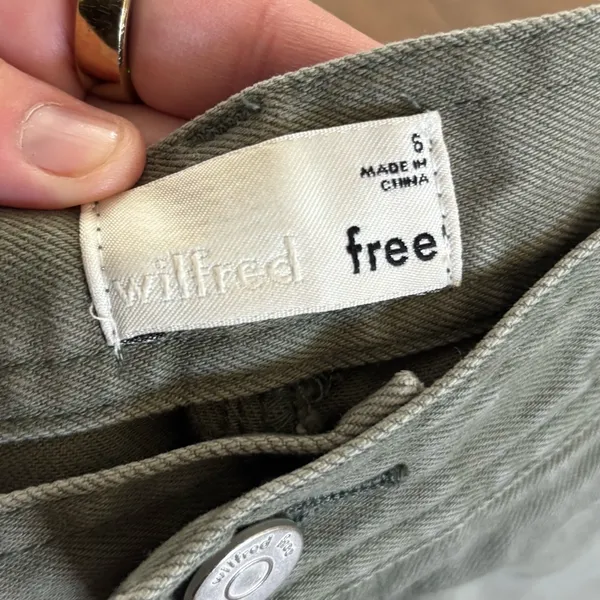 wilfred free raw hem green khaki ankle jeans wide leg - Image 6
