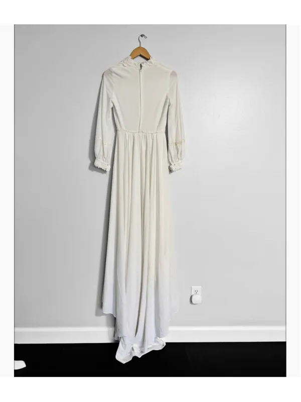 Vintage Edwardian Style Cottagecore Wedding Dress - Image 4