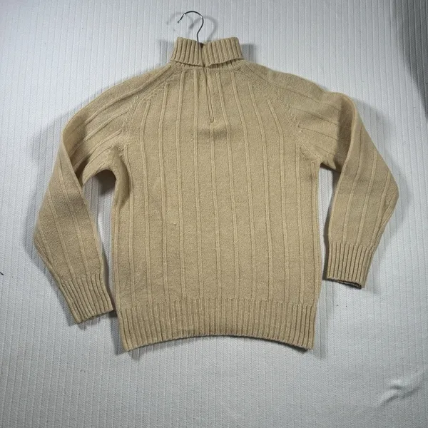 Vintage Tami Women’s Small Yellow Rib Knit Quarter Zip Mock Neck Sweater - Image 2