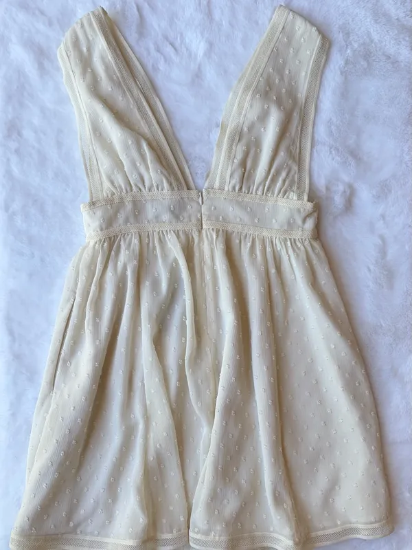 NWT Revolve NBD Isaac Mini Dress Plunge Neck Swiss Dot Sleeveless Fit & Flare - Image 5