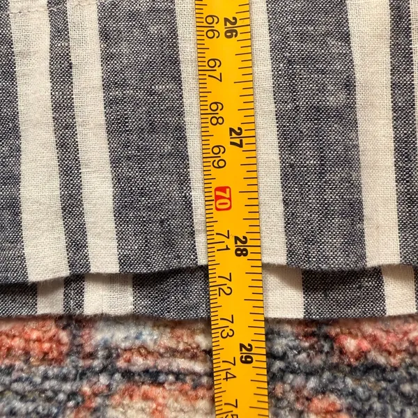 GAP Blue White Striped Linen Blend Wrap Midi Skirt Tie Waist Pockets Nautical - Image 6