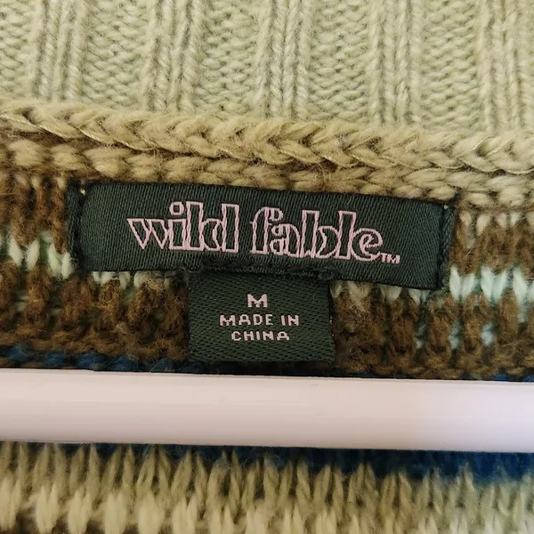 Wild Fable Green 3D Textured Knit Crewneck Long Sleeve Pullover Sweater Medium - Image 6