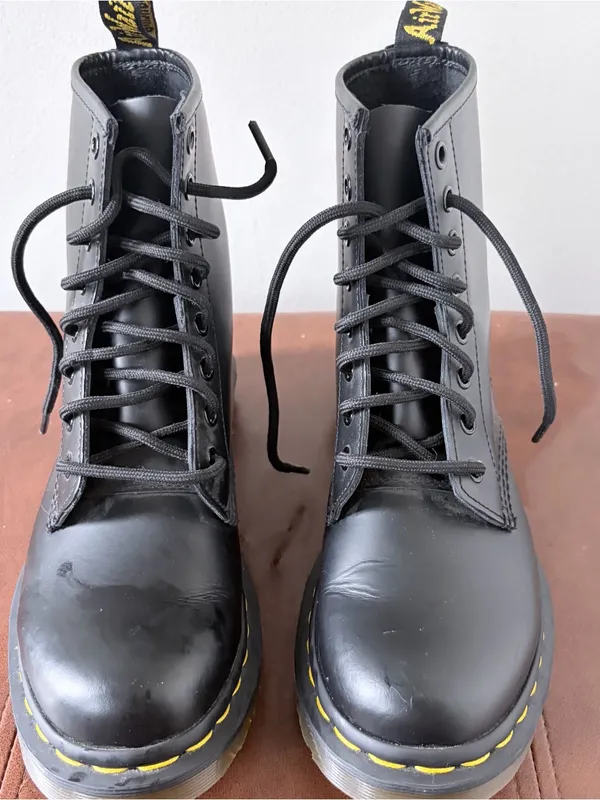 Dr. Martens 1460 Smooth Leather Black Boots Women Size 7 US 38 EU - Image 5