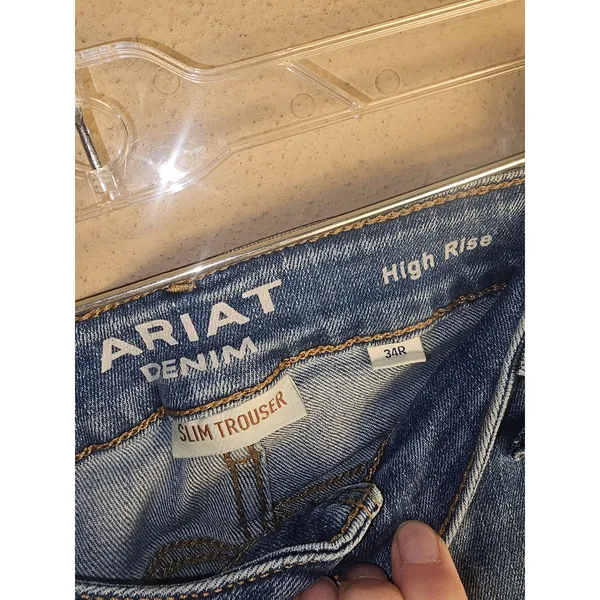 Ariat Womens Oakland Slim Trouser High Rise Wide Leg Jeans 34R 34 Regular - Image 3