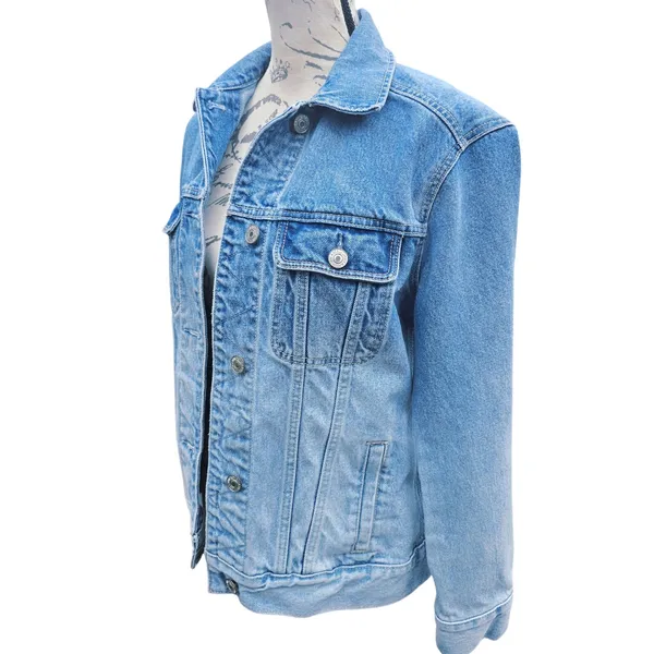Abercrombie & Fitch Ombre Denim Trucker Jacket Blue‎ Gradient Womens Small - Image 3