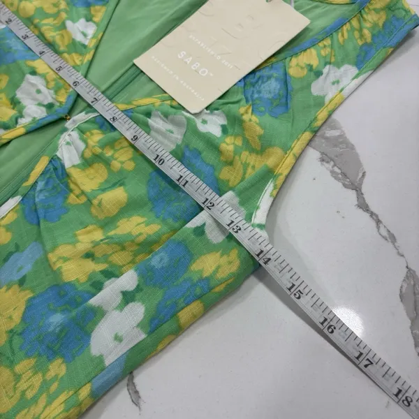 Sabo Skirt Dress Size XS Mini Scarlet Keyhole Spring Summer NWT Green Yellow - Image 7