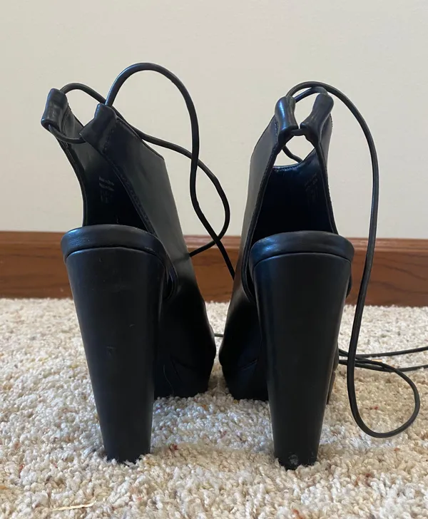 ALDO Open Toe Tie Up Heels - Image 13