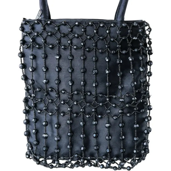 Vintage Y2K Black Beaded Mini Bag - Image 5
