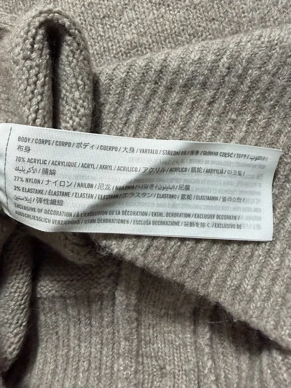 Abercrombie & Fitch Pointelle Cardigan Women’s Medium Beige Button-Up Sweater - Image 7