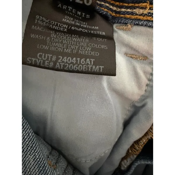 Artemis Vintage Womens High Rise Double Button Flare‎ Jeans Distressed - Image 10