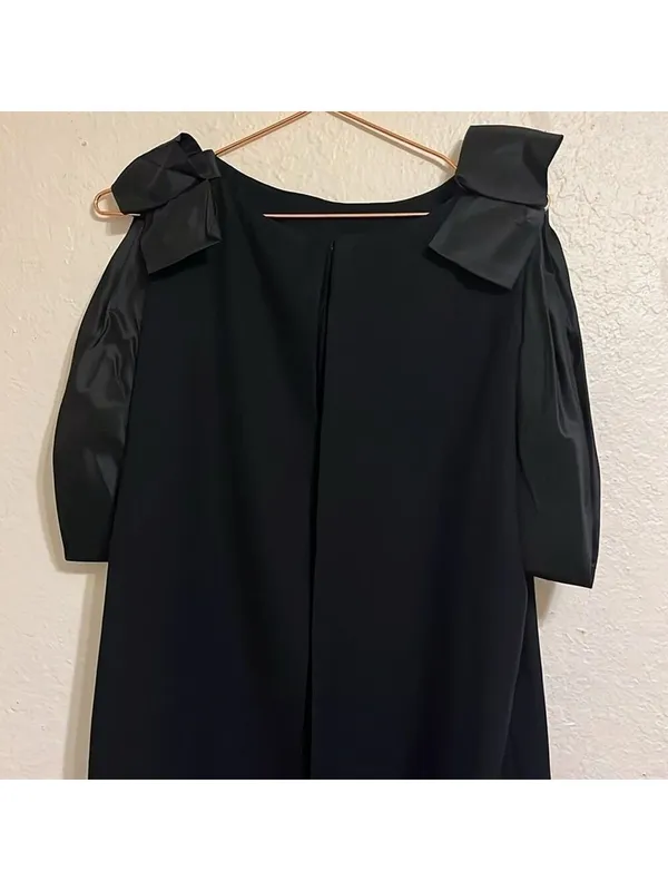 Vintage Union Made semi formal black dress elegant black tie evening 80s 90s - Image 9