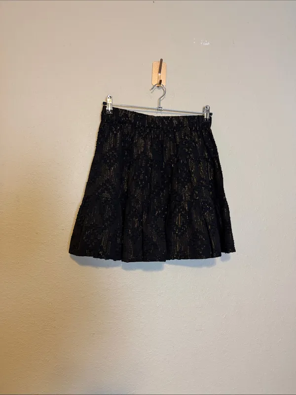 ROLLER RABBIT LUREX ASHTON SKIRT BLACK Gold Metallic Size‎ Small - Image 4
