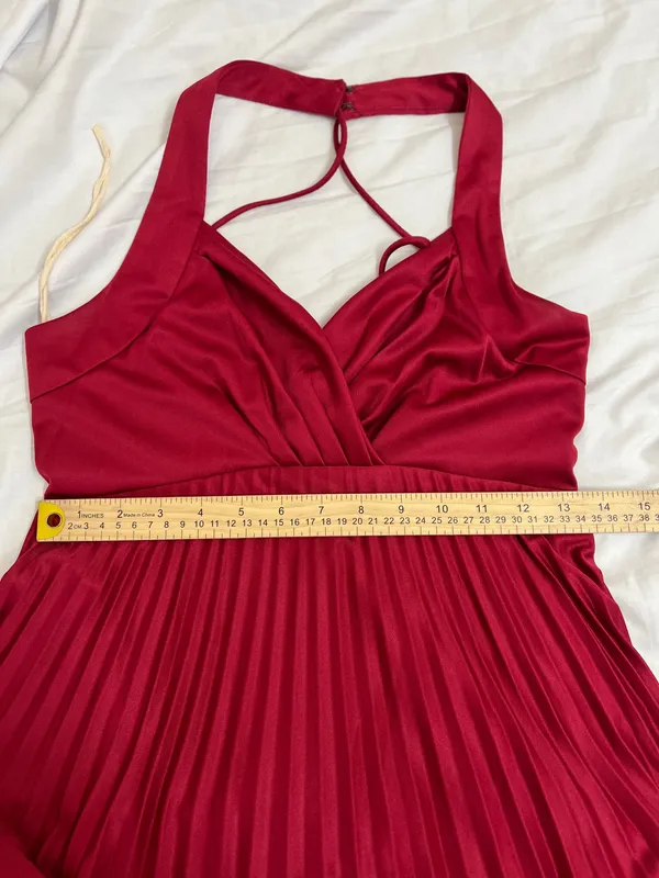 Vintage red halter maxi dress size 7/8 - Image 6