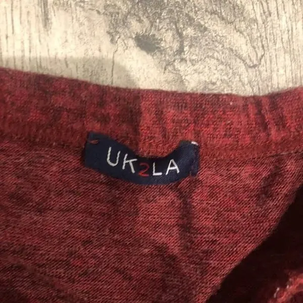 UK2LA Womens Medium Maroon Sweater Dress/ Shirt Off‎ The Shoulder Short Sleeves - Image 5