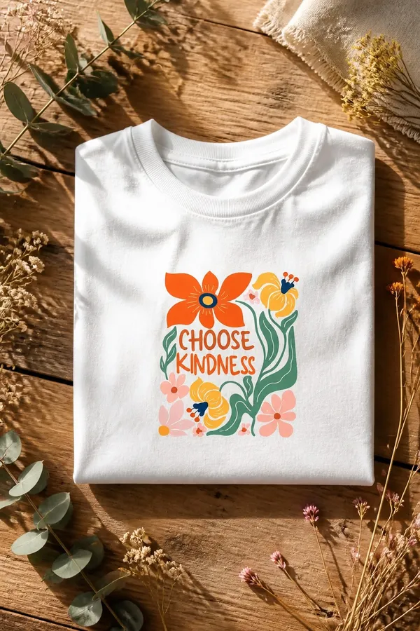 Gildan Choose Kindness” 100% Heavy Duty White Cotton T Shirt Size XL - Image 3