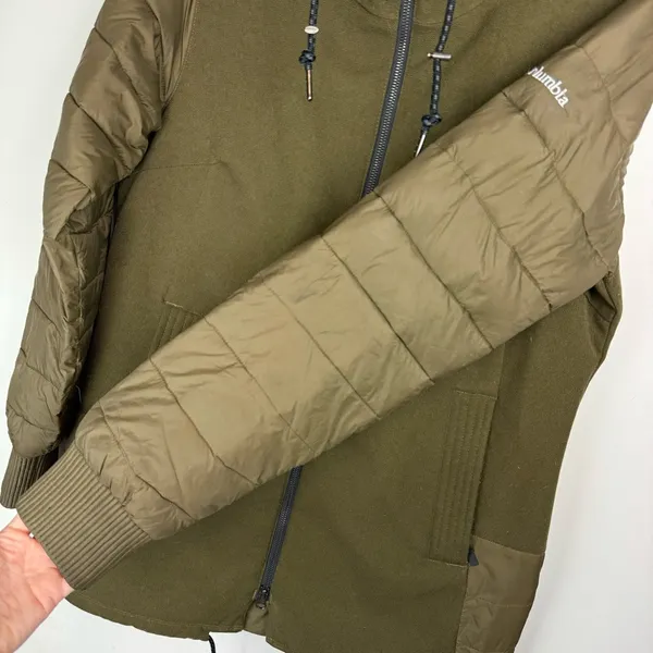 Columbia Boundary Bay Hybrid Jacket Sz Medium Womens Army Olive Green - Image 8