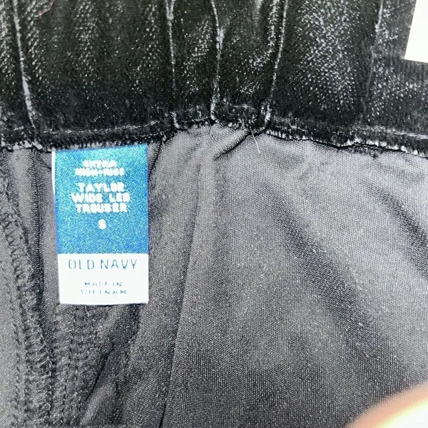 Old Navy Black Extra High Rise Velvet Wide Leg Pants(Size Small) - Image 8