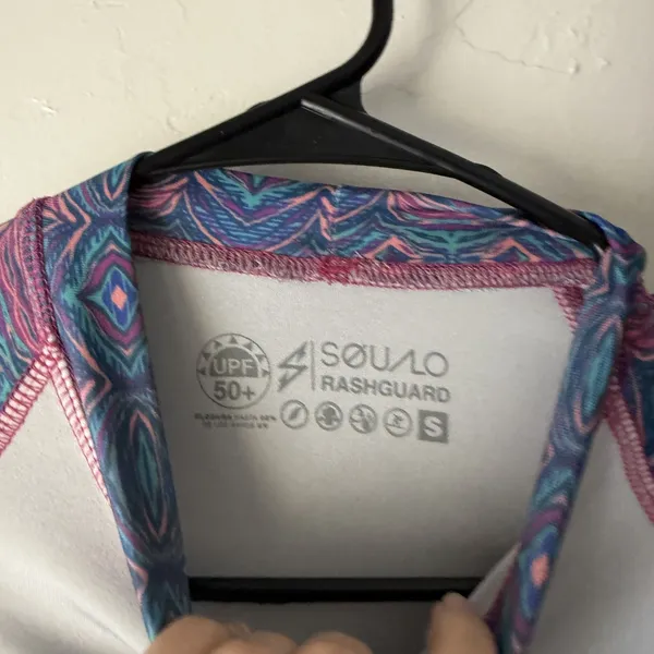 Soulo Rashguard Shirt Womens‎ Small White Purple UPF 50+ Long Sleeve Swim Top - Image 5