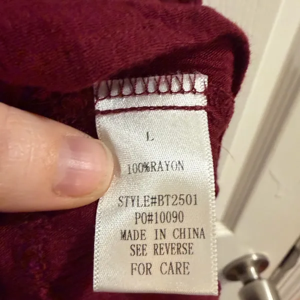 Flowy Wine Red Tiered Tunic Top by Hudson Gray - Image 4