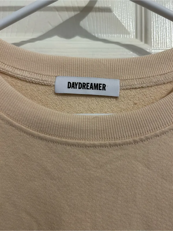 Daydreamer Free people Cream Dolphin-Print Crewneck Sweater oversized Large - Image 5