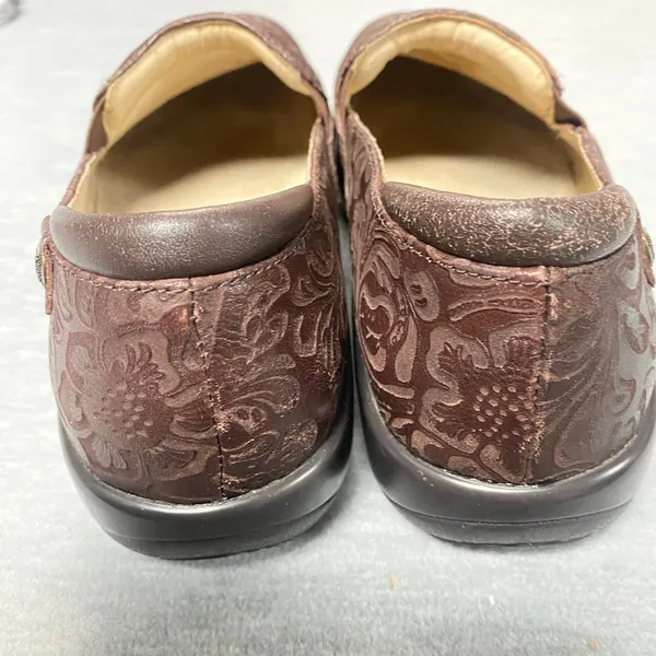 Alegria PG Lite KEL 433 Sz 40 Brown Embossed Leather Clogs Comfort Slip On Shoes - Image 5