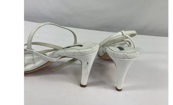 Bruno Magli Sanda Strappy Sandal in White Leather Size 39.5 / 9 - Image 7