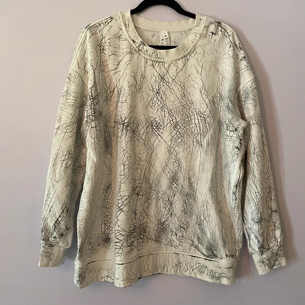 Lululemon Perfectly Oversized Crew White Black Pullover Sweatshirt 8 / Medium - Image 2