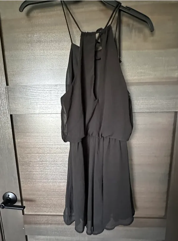 Lightweight Mini black halter romper / dress - Image 2